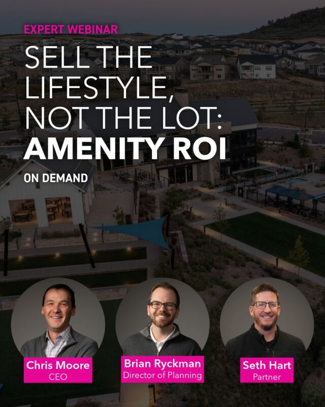 In a market where every detail matters, amenities are doing more than ever. Buyers are drawn to places that create livability and experiences, not just aesthetics. And the most successful developments deliver on that promise.

If you missed our webinar, Sell the Lifestyle, Not the Lot, it's now available on-demand! Hosted by Chris Moore, Brian Ryckman, and Seth Hart, learn how developers can rethink amenity design to develop spaces that foster connection, well-being, and a deep sense of community—helping your communities stand out and stay competitive.

📌 Watch now in the link in our bio.