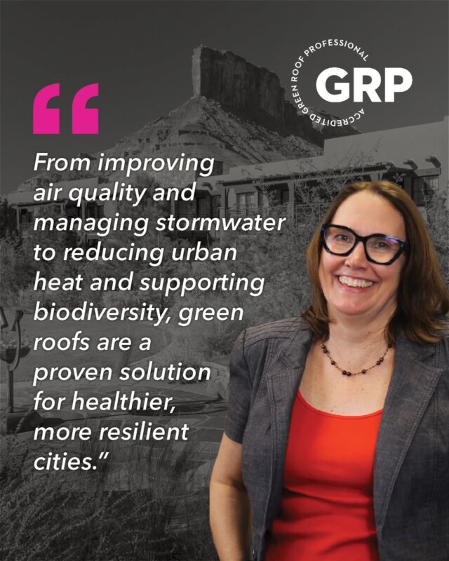 🌎🌱We’re celebrating the power of Green Roof Professionals (GRP) and the creative solutions that help cities adapt to a changing climate. Our Associate Principal, Julie Hendricksen, is proud to advance this work as a Green Roof Professional, turning rooftops into climate-smart infrastructure. Julie’s encouraged by new research from Colorado showing green roofs may experience reduced, or even no, hail damage, proving they protect more than just the environment.